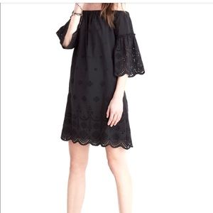 Madewell Black Eyelet Off the Shoulder NWOT Size 0